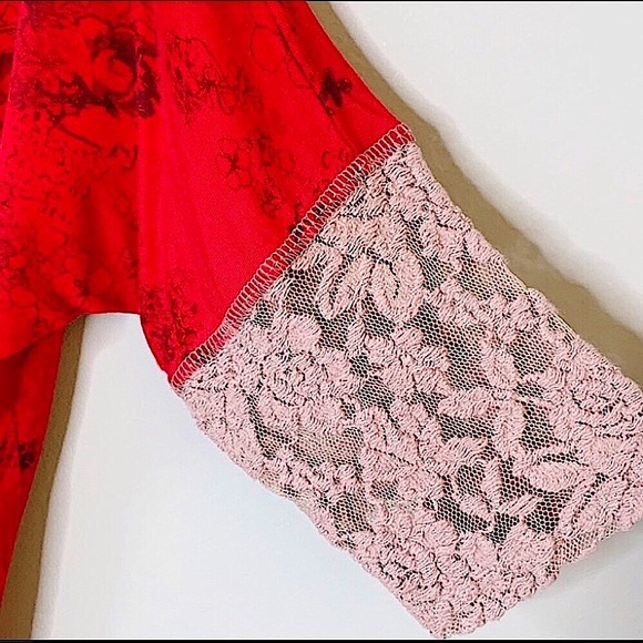 🆕🔥CRASH&BURN SUPER CUTE/RED&BLACK&BLING QUARTER SLEEVES LACE LIGHT PINK NWOT - Picture 4 of 5